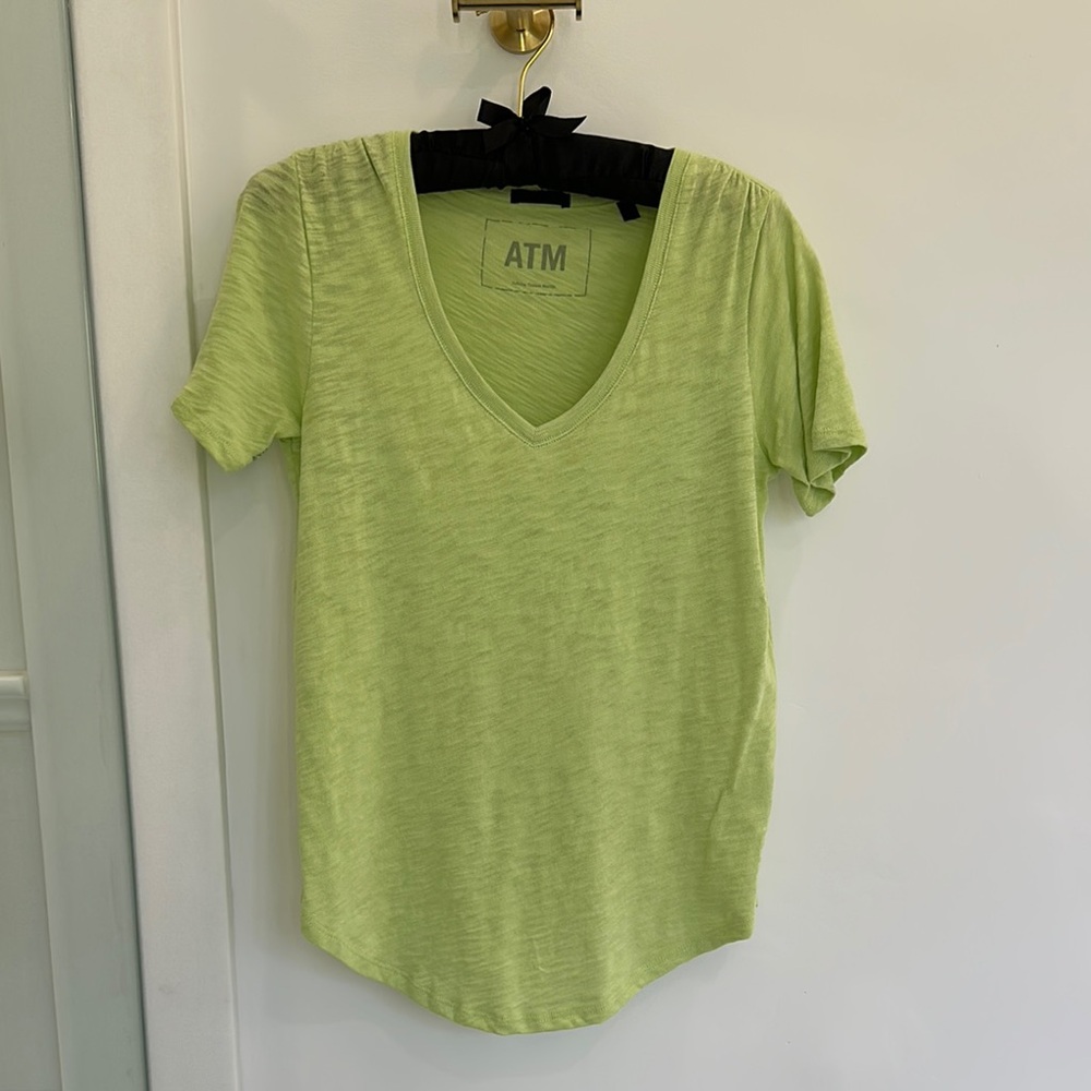 ATM Anthony Thomas Melillo Green Fitted Short Sleeve Tee